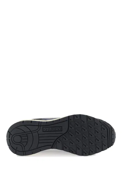 Shop Autry Reelwind Low Top Nylon And Suede Sneakers In Grey,black