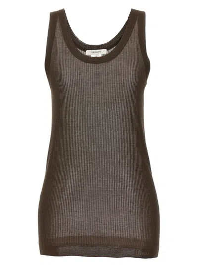 Shop Lemaire Seamless Rib Tank Top In Marrone