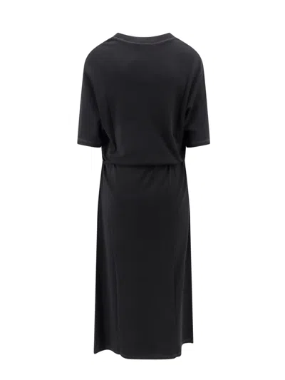 Shop Lemaire T-shirt Dress In Nero