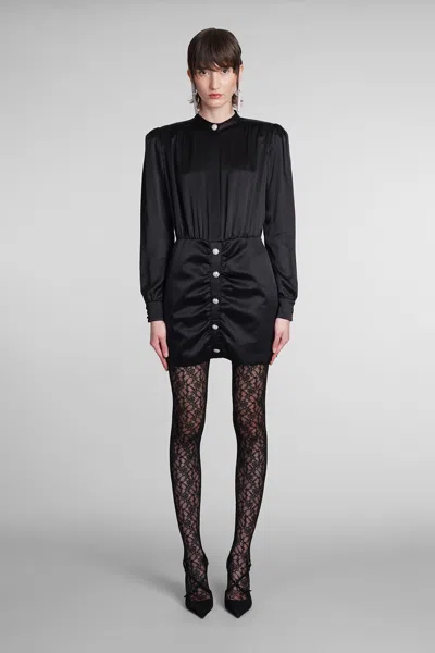 Shop Alessandra Rich Dress In Black Silk