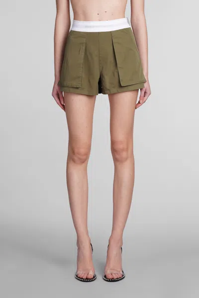 Shop Alexander Wang Shorts In Green Cotton