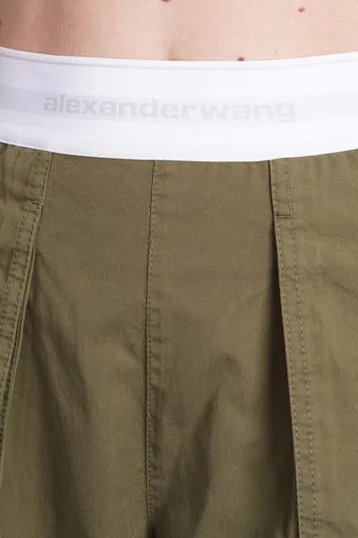 Shop Alexander Wang Shorts In Green Cotton