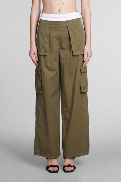 Shop Alexander Wang Pants In Green Cotton