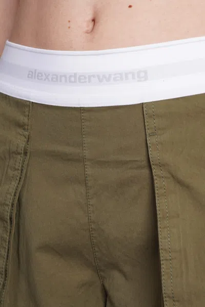 Shop Alexander Wang Pants In Green Cotton