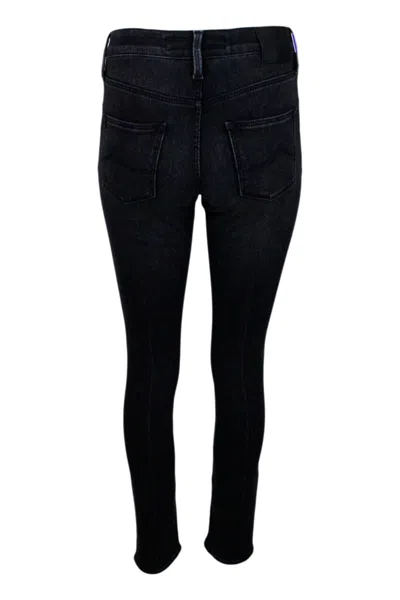 Shop Jacob Cohen Kimberly Skinny Fit Jeans In Super Stretch Denim In Black