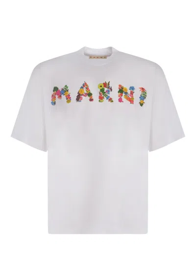 Shop Marni T-shirt Msgm Made Of Cotton In Bianco