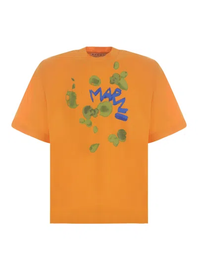 Shop Marni T-shirt  Made Of Cotton In Arancione