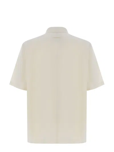 Shop Paolo Pecora Shirt  Made Of Cotton Blend In Off White