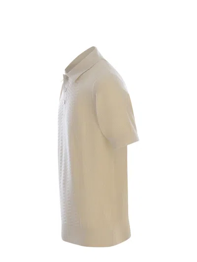 Shop Paolo Pecora Polo Shirt  Made Of Cotton Thread In Beige Chiaro