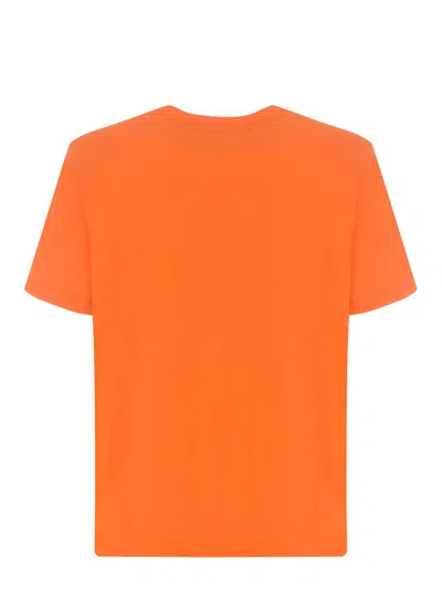 Shop Msgm T-shirt  Camo Made Of Cotton In Arancione