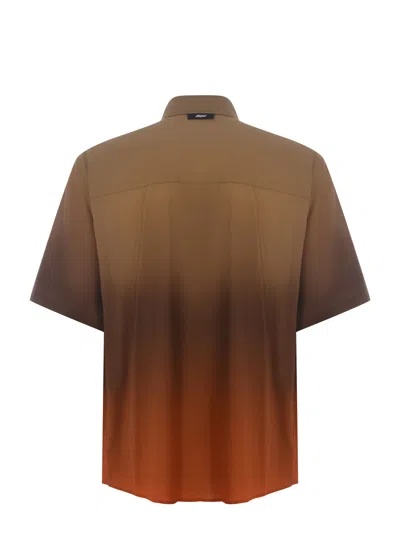 Shop Msgm Shirt  Faded Made Of Cotton Poplin In Beige Scuro