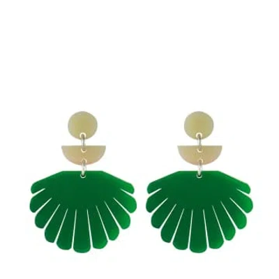 Shop Orella Jewelry Shell Earrings In Green