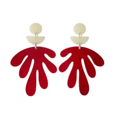 Shop Orella Jewelry Earrings Flowers In Red