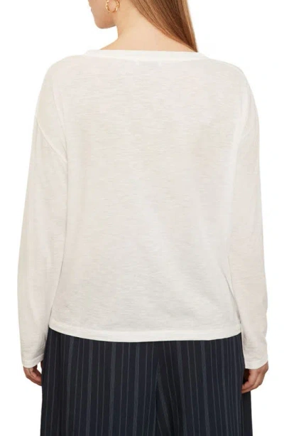 Vince Boxy Long Sleeve Cotton Crewneck Top In Optic White