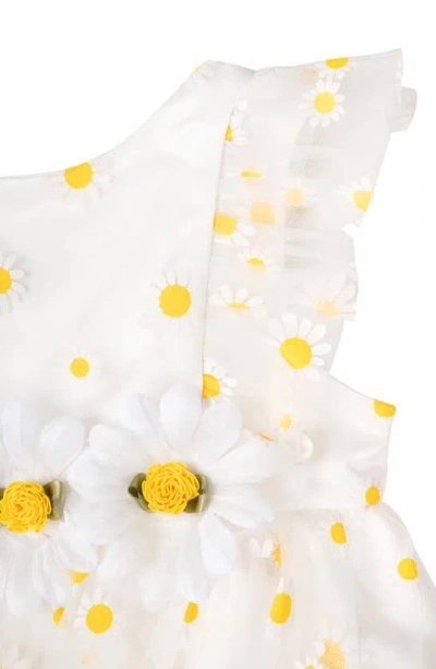 Shop Rare Editions Daisy Appliqué Mesh Dress In White