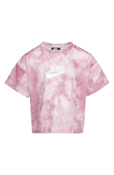 Shop Nike Kids' Velour Short Sleeve T-shirt In Pink Foam