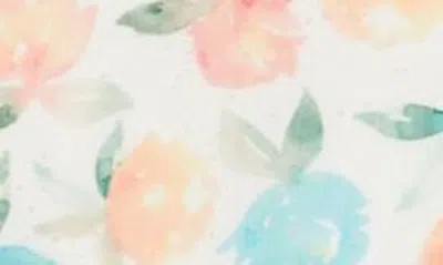 Shop Samara Kids' Peach Print Sleeveless Dress In Ivory Multi