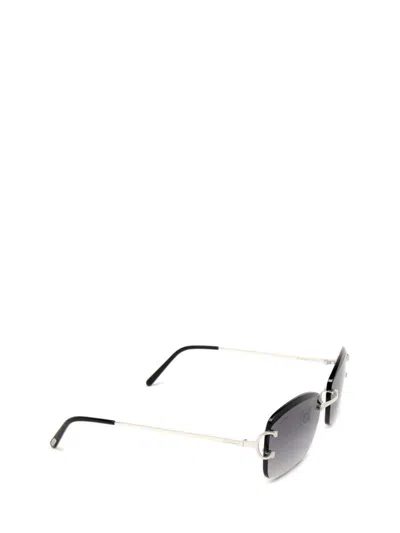 Shop Cartier Sunglasses In Silver