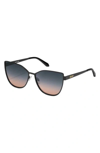 Shop Quay In Pursuit 64mm Gradient Cat Eye Sunglasses In Black / Smoke Coral