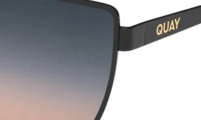 Shop Quay In Pursuit 64mm Gradient Cat Eye Sunglasses In Black / Smoke Coral
