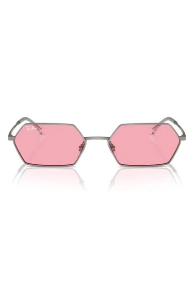 Shop Ray Ban 55mm Frameless Rectangle Sunglasses In Pink