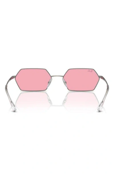 Shop Ray Ban 55mm Frameless Rectangle Sunglasses In Pink