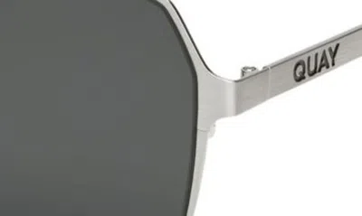 Shop Quay Backstage Pass 52mm Aviator Sunglasses In Silver / Smoke Polarized