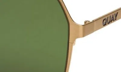 Shop Quay Backstage Pass 52mm Aviator Sunglasses In Bronze / Green Polarized