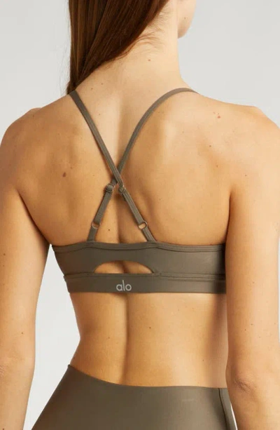 Shop Alo Yoga Alo Airlift Intrigue Bra In Olive Tree