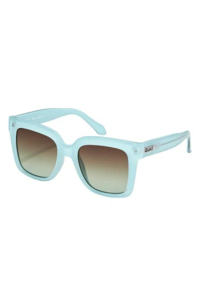 Shop Quay Icy 47mm Gradient Square Sunglasses In Pastel Mint / Brown Mint