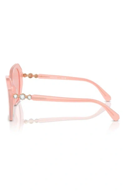 Swarovski 56mm Photochromic Irregular Sunglasses In Pink