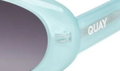 Shop Quay Felt Cute 52mm Gradient Small Oval Sunglasses In Mint/ Smoke