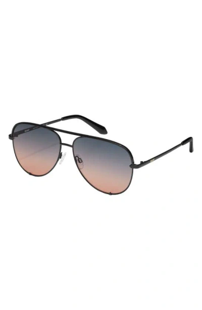 Shop Quay High Key 55mm Aviator Sunglasses In Black / Smoke To Coral