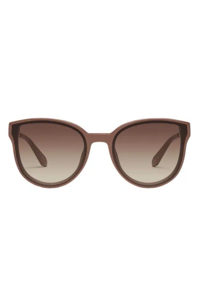 Shop Quay Date Night 54mm Round Sunglasses In Doe / Brown