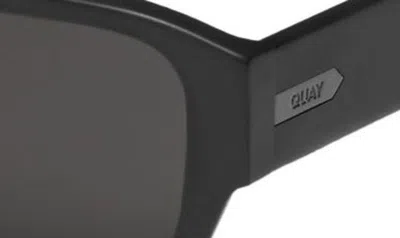 Shop Quay Night Cap 40mm Polarized Shield Sunglasses In Matte Black Polarized
