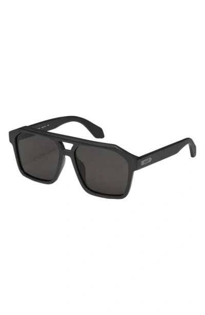 Shop Quay Soundcheck 48mm Polarized Aviator Sunglasses In Matte Black Polarized