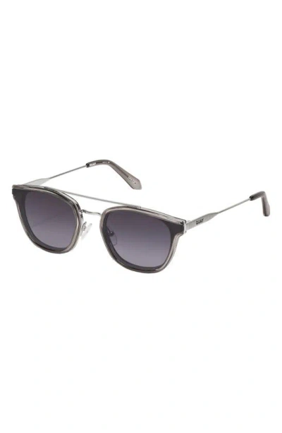 Shop Quay Getaway 44mm Gradient Square Sunglasses In Grey/ Smoke