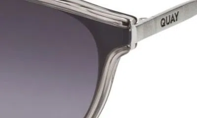 Shop Quay Getaway 44mm Gradient Square Sunglasses In Grey/ Smoke