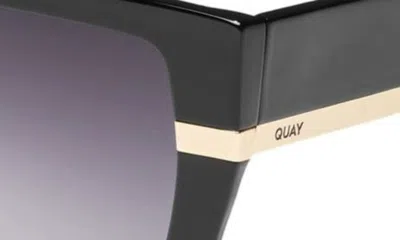 Shop Quay Notorious 51mm Gradient Square Sunglasses In Black / Smoke