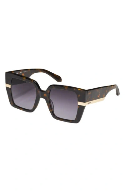 Shop Quay Notorious 51mm Gradient Square Sunglasses In Neutral Tortoise / Smoke