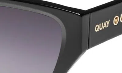 Shop Quay No Apologies 40mm Gradient Square Sunglasses In Black / Smoke