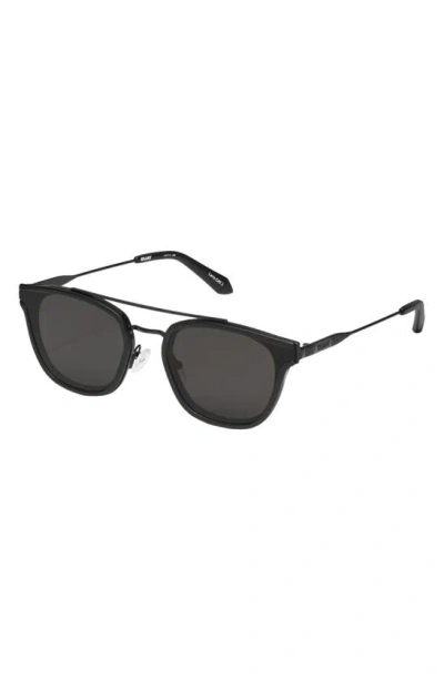 Shop Quay Getaway 44mm Polarized Square Sunglasses In Matte Black Polarized
