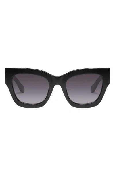 Shop Quay By The Way 46mm Square Sunglasses In Black / Smoke
