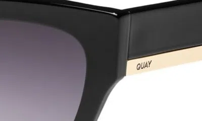 Shop Quay By The Way 46mm Square Sunglasses In Black / Smoke