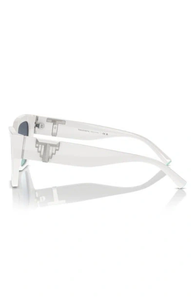Tiffany & Co . Contemporary Cat-eye Sunglasses With Iconic T Motif In Blue White