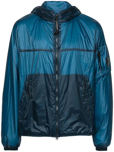 Shop C.p. Company Nada Shell Hooded Jacket In Blue