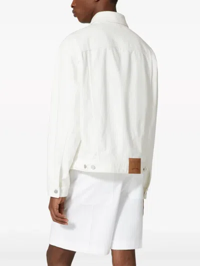 Shop Valentino Giacca In Denim Con V Detail Gommata In White