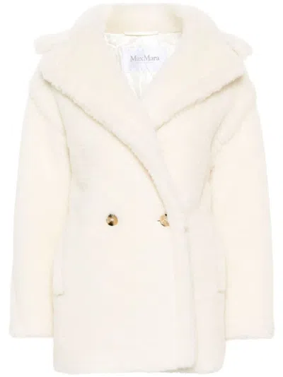 Shop Max Mara Teddy Bear Icon Coat Short In ホワイト