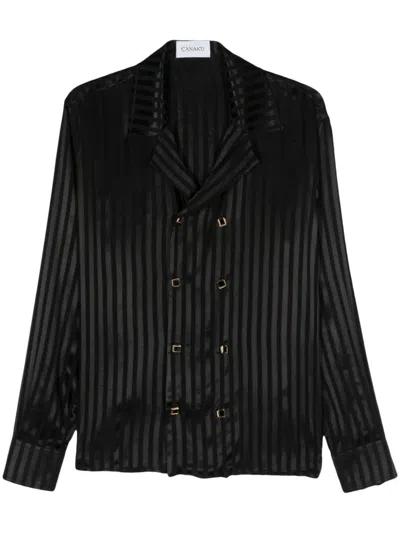 Shop Canaku Striped Shirt In ブラック
