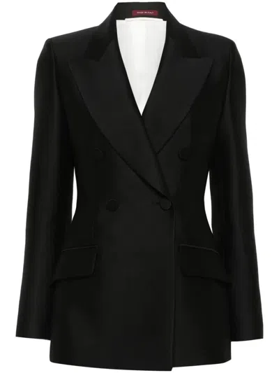 Gucci Womens Ardesia Grey Peak-lapel Double-breasted Wool Blazer In Gray